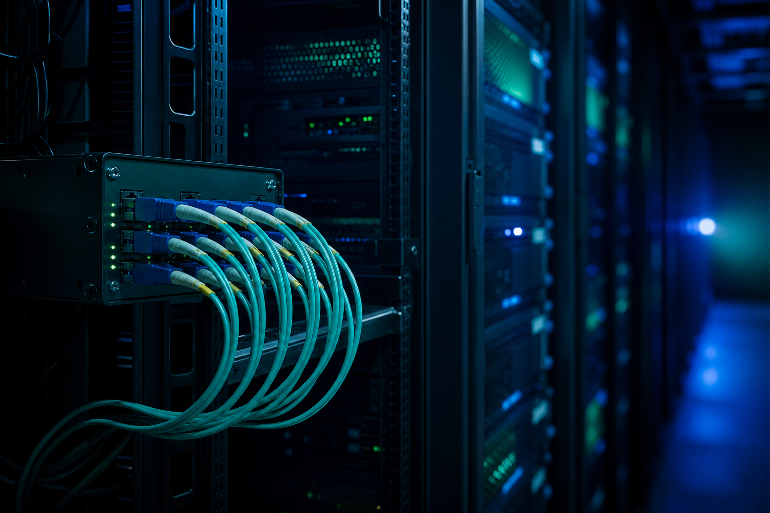Passive network monitoring tap hardware in a data center rack
